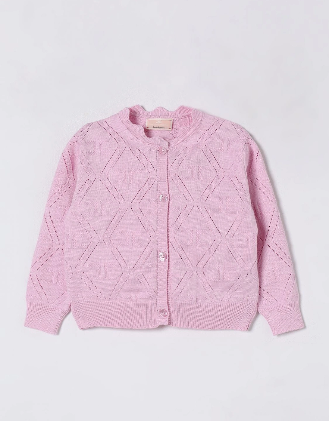 Girls Knit Cardigan Scalloped Hem