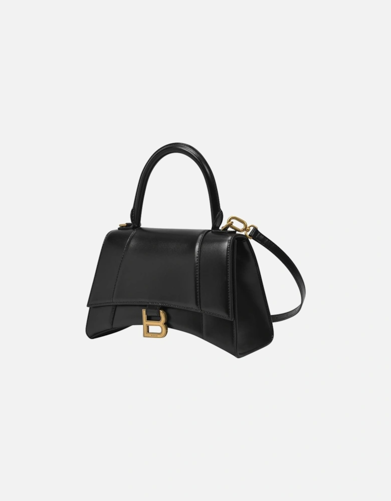 Shiny Leather Hourglass Top Handle S Bag with Detachable Strap