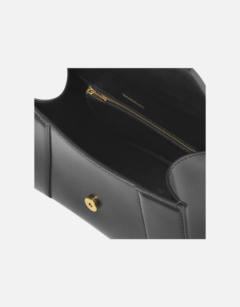 Shiny Leather Hourglass Top Handle S Bag with Detachable Strap