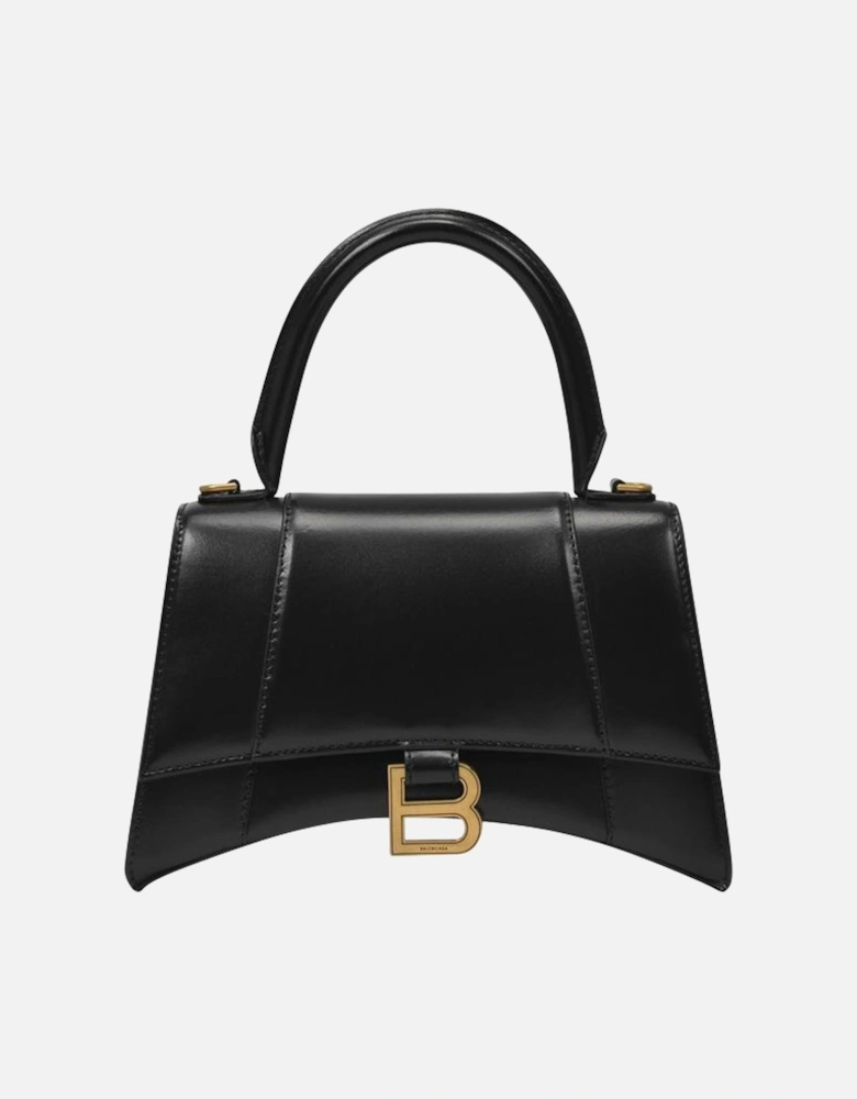 Shiny Leather Hourglass Top Handle S Bag with Detachable Strap