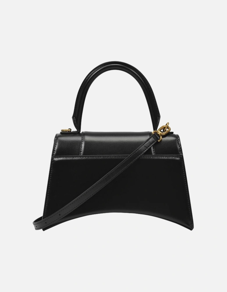 Shiny Leather Hourglass Top Handle S Bag with Detachable Strap