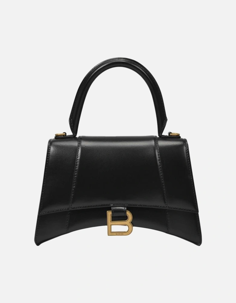 Shiny Leather Hourglass Top Handle S Bag with Detachable Strap