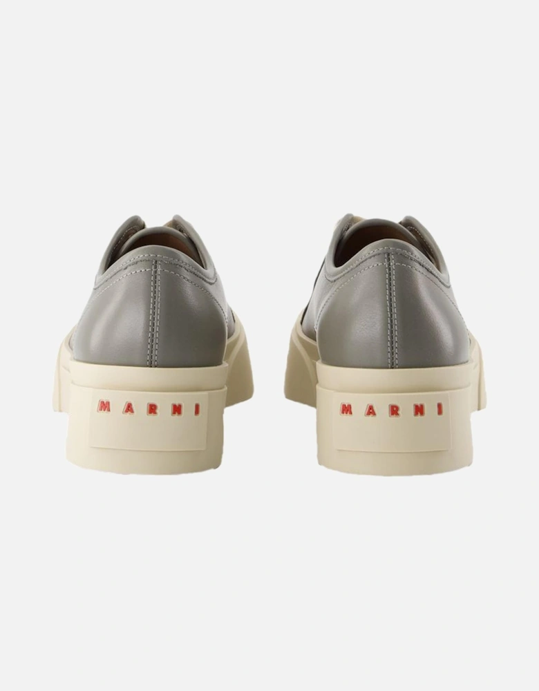 Smooth Calfskin Leather Sneakers with Top Laces