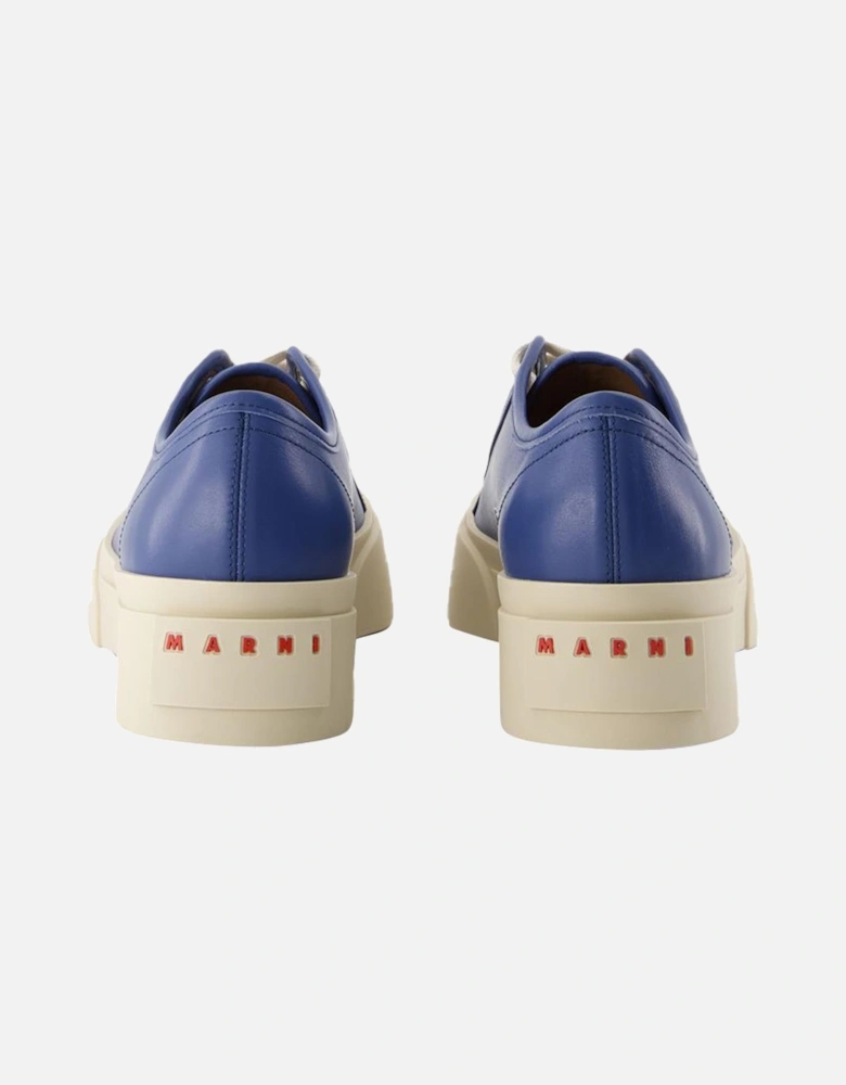 Leather Calfskin Sneakers with Top Laces