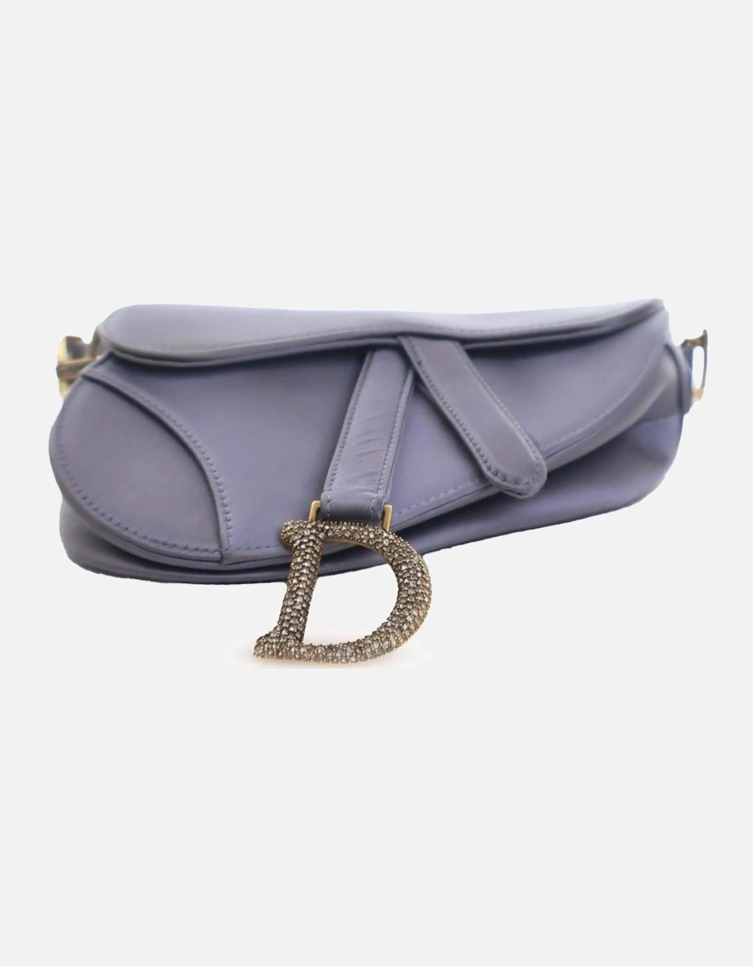 Mini Saddle Bag with Crystal Embellishments and Satin Finish