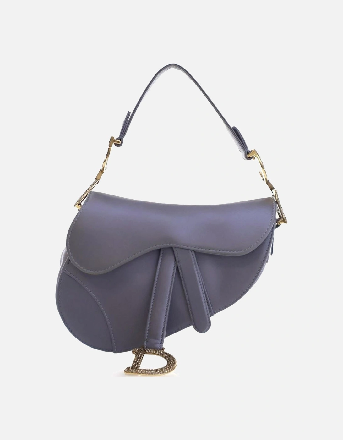 Mini Saddle Bag with Crystal Embellishments and Satin Finish, 11 of 10