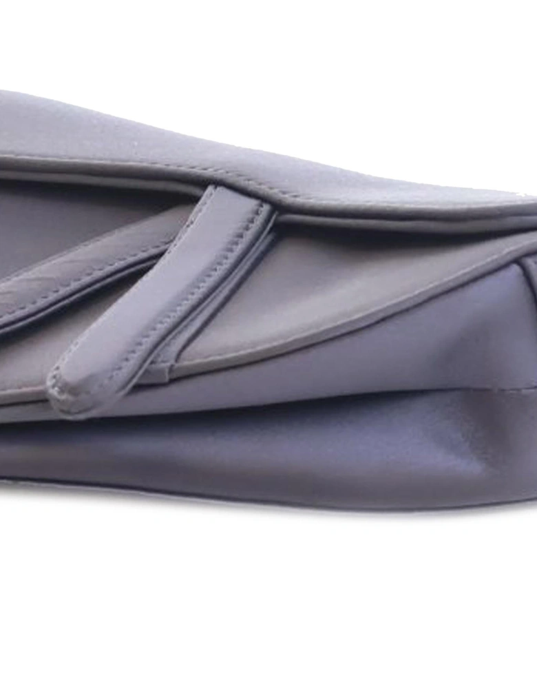 Mini Saddle Bag with Crystal Embellishments and Satin Finish