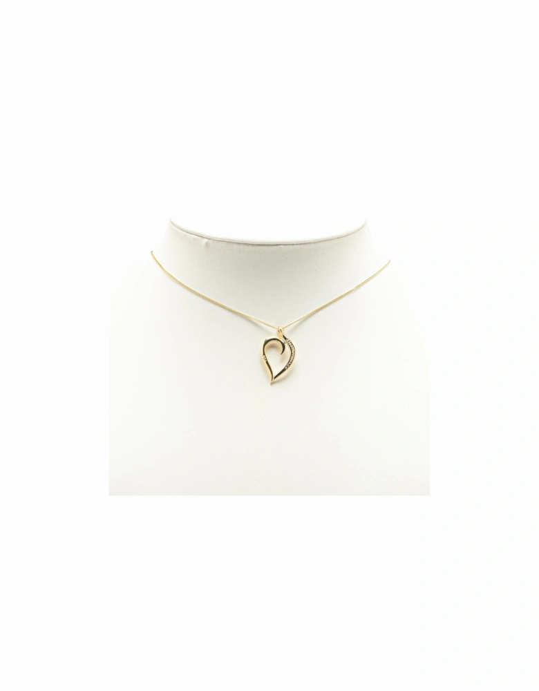 18K Gold Leaf Heart Pendant Necklace