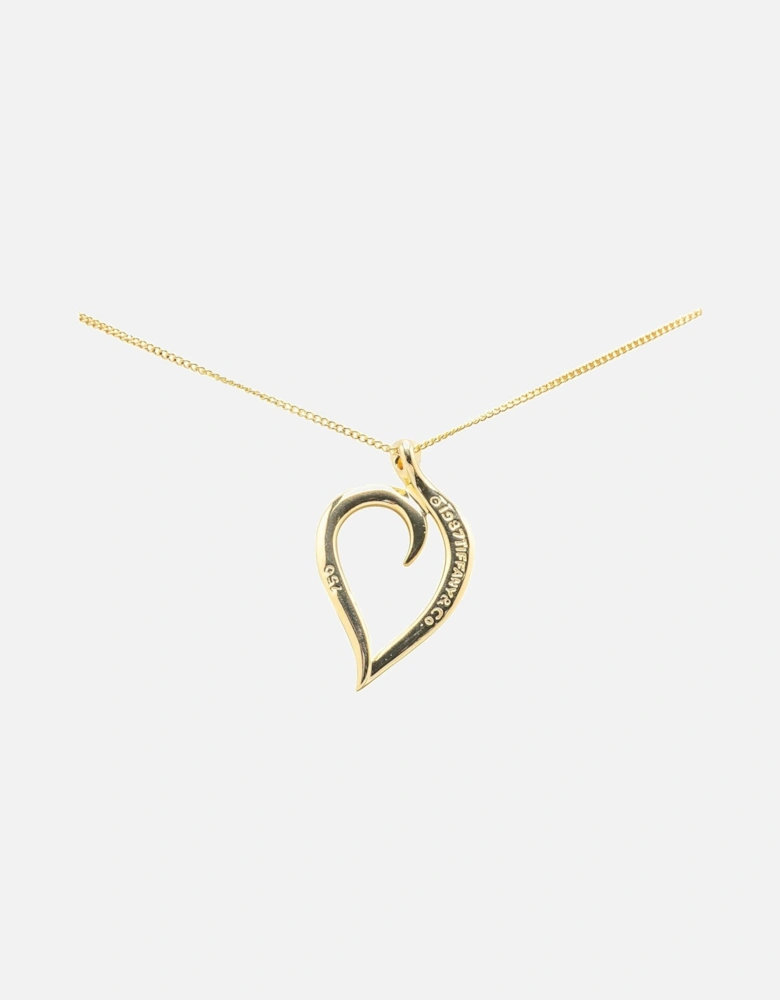 18K Gold Leaf Heart Pendant Necklace