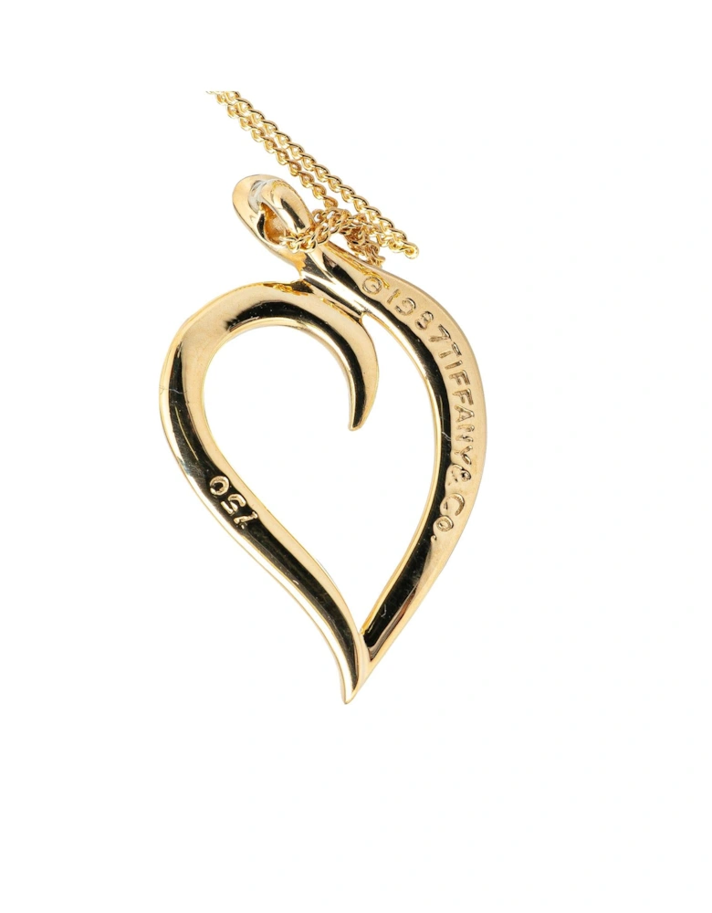 18K Gold Leaf Heart Pendant Necklace