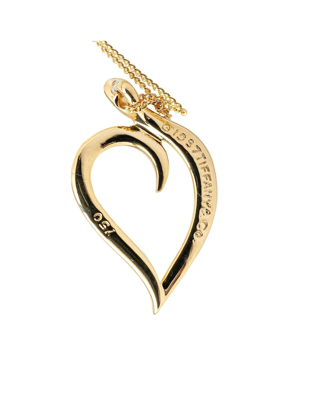 18K Gold Leaf Heart Pendant Necklace