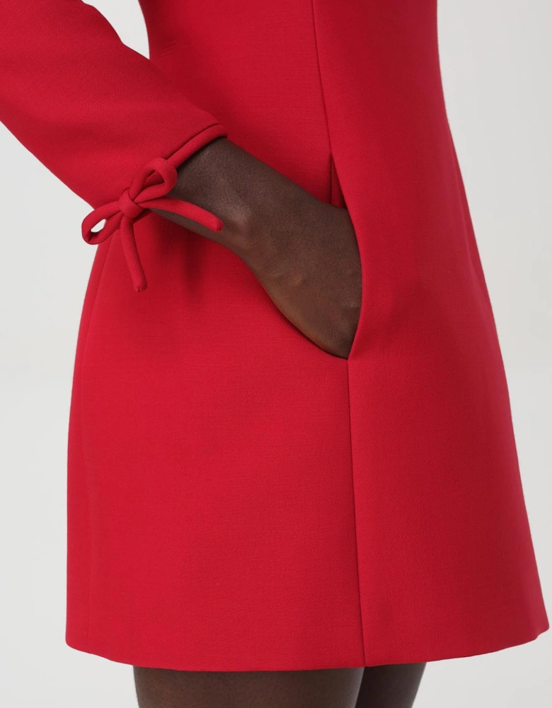Mini Aline Dress with Tie Cuffs