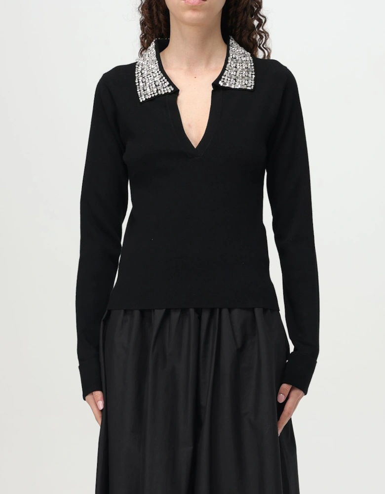 Embellished Collar Knit Sweater
