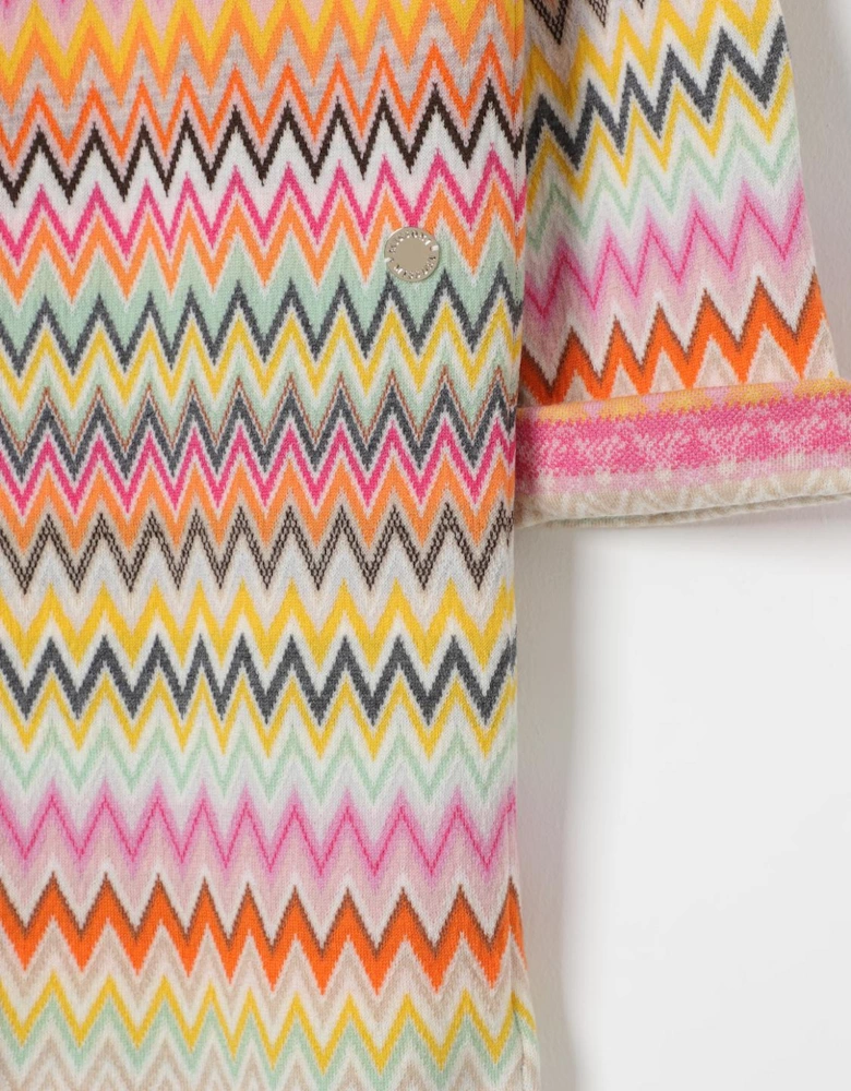 Hooded Zigzag Knit Dress