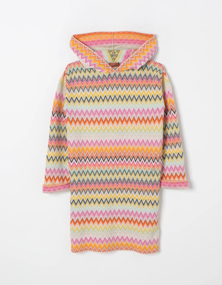Hooded Zigzag Knit Dress