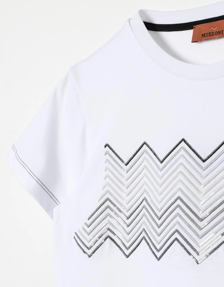 Sequin Chevron Crop Top
