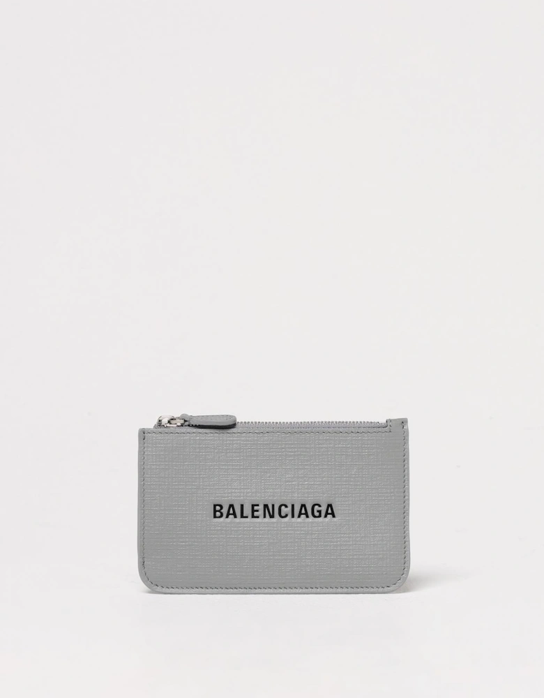 Cash Card Holder Text Logo Zip Closure