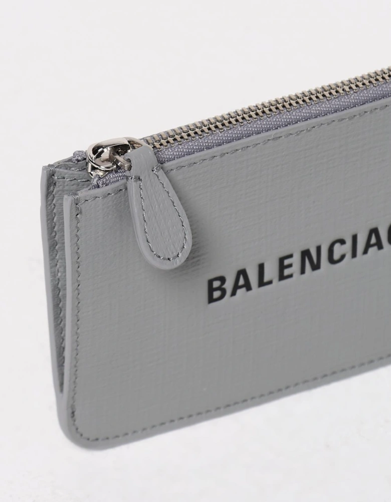 Cash Card Holder Text Logo Zip Closure