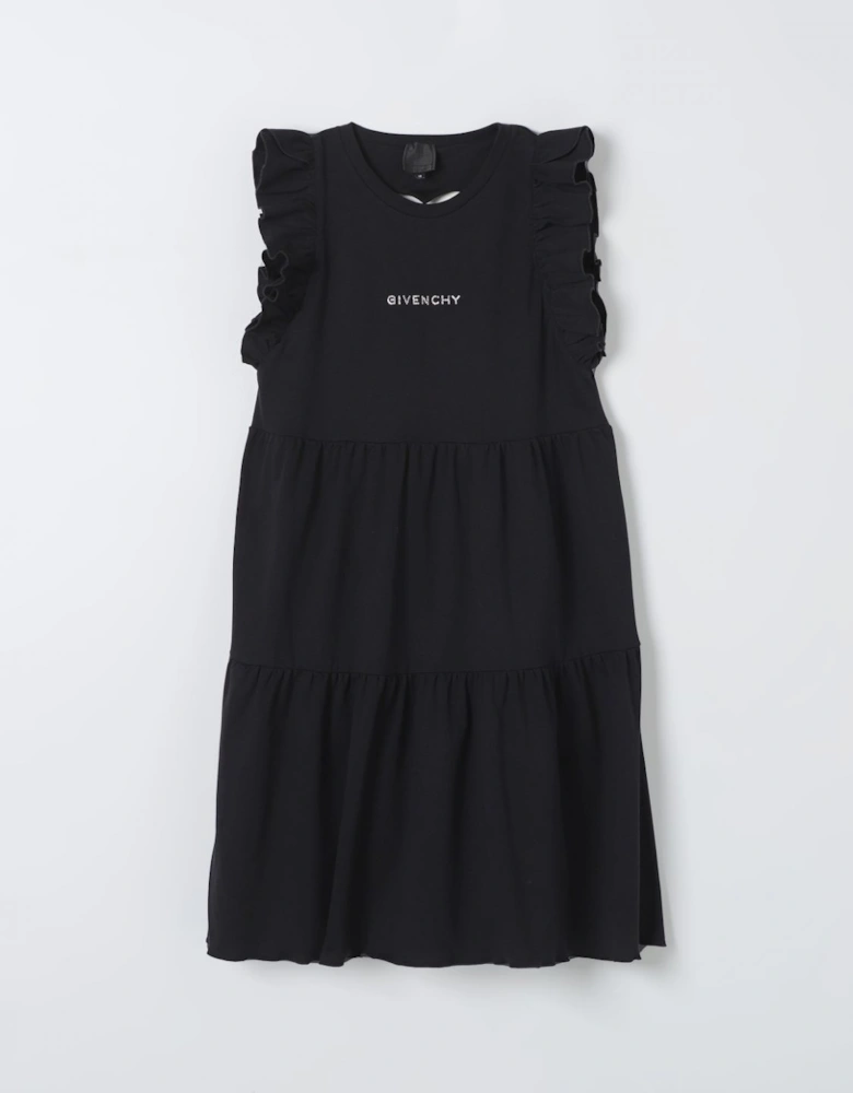 Tiered Cotton Dress Ruffle Detail
