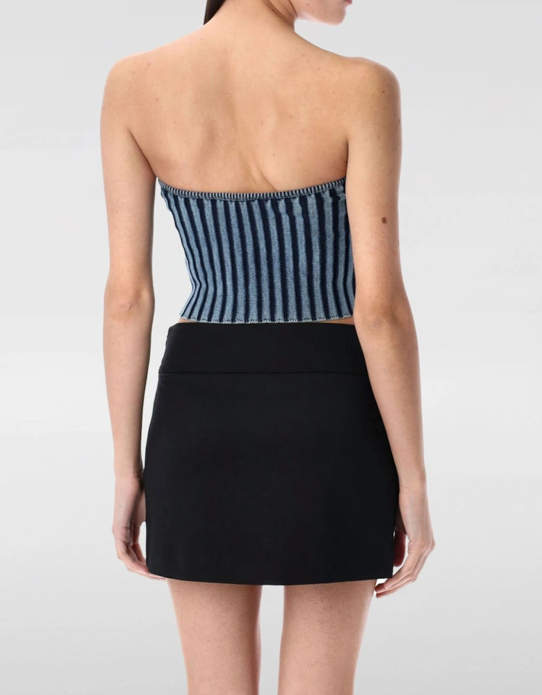 Ribbed Strapless Top CutOut Detail