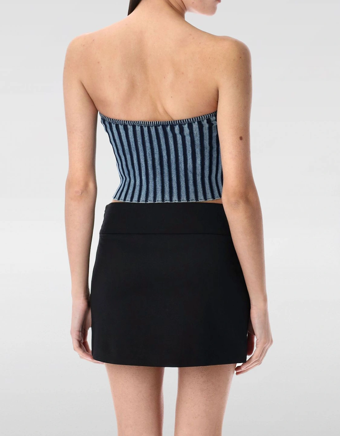 Ribbed Strapless Top CutOut Detail