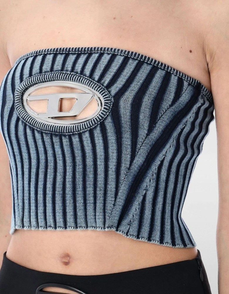 Ribbed Strapless Top CutOut Detail