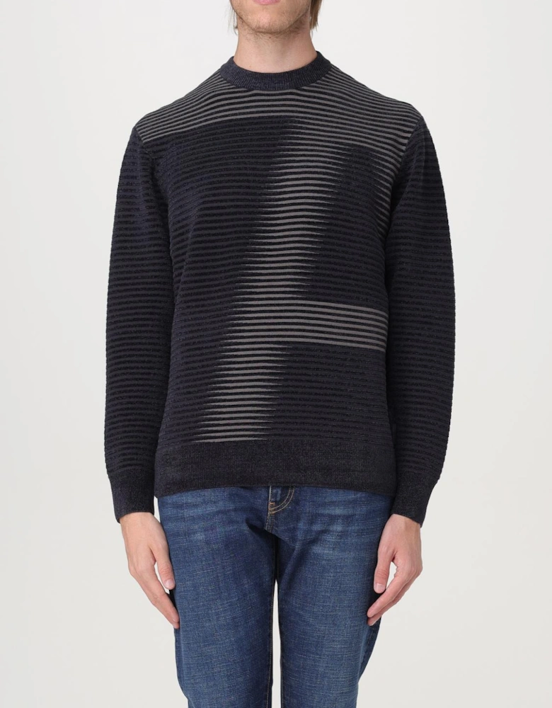 Ribbed Knit Sweater Graphic Detail