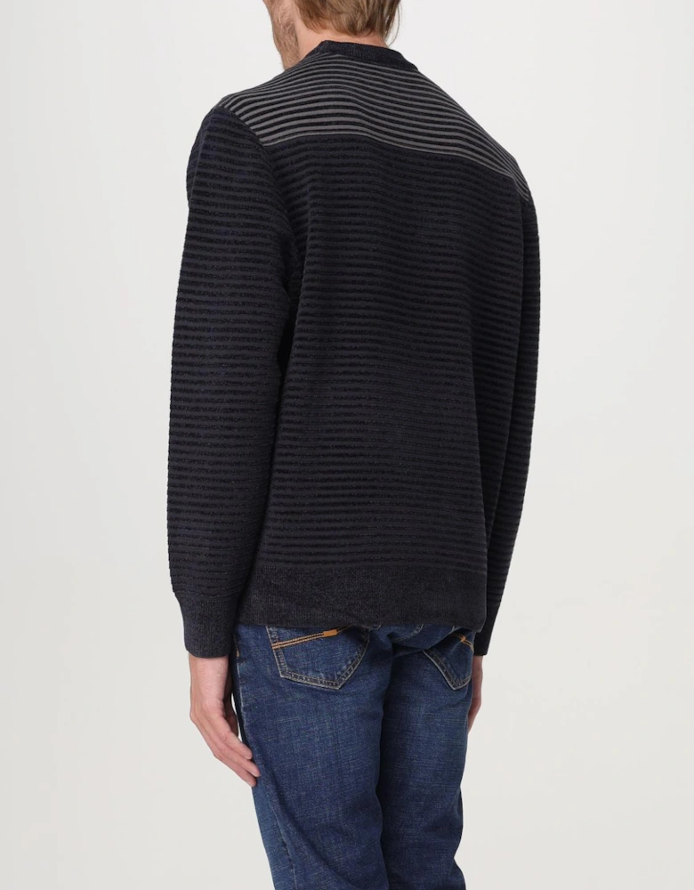 Ribbed Knit Sweater Graphic Detail