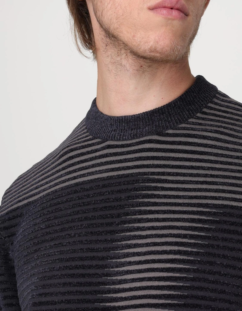 Ribbed Knit Sweater Graphic Detail