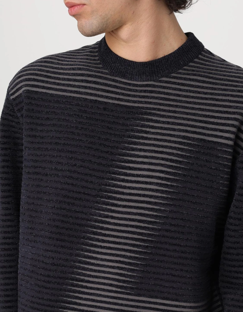 Ribbed Knit Sweater Graphic Detail