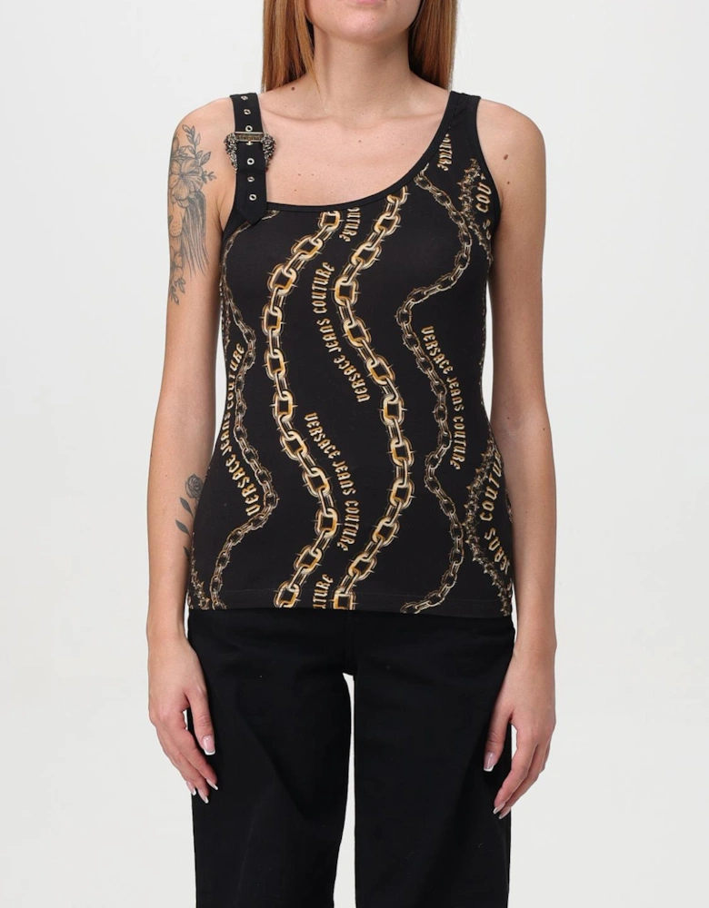 Chain Print One Shoulder Top
