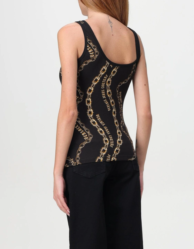 Chain Print One Shoulder Top