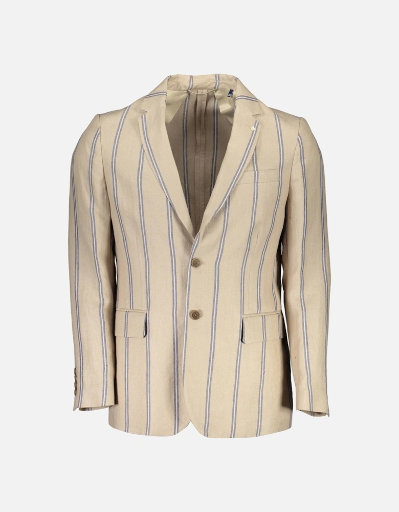 triped Linen Blazer Claic Fit