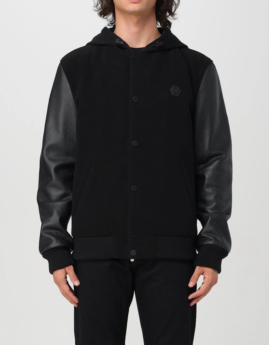 Hooded Varsity Jacket Leather Sleeves, 6 of 5