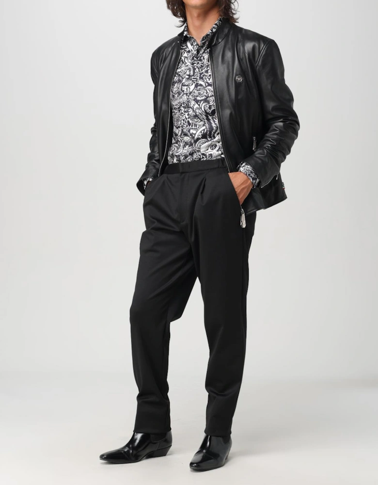 Skull Print Silk Shirt