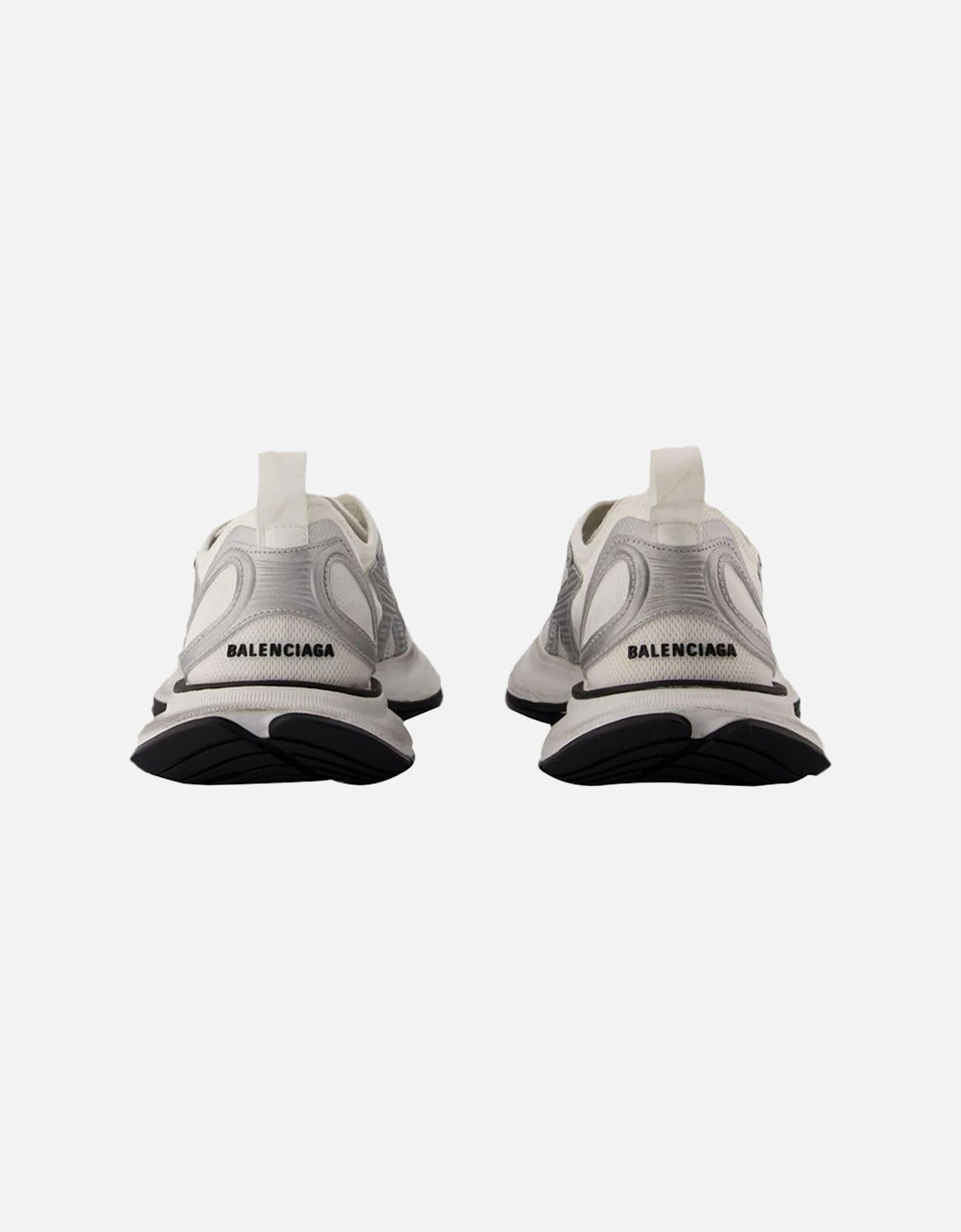 White/Silver Synthetic Circuit Sneakers