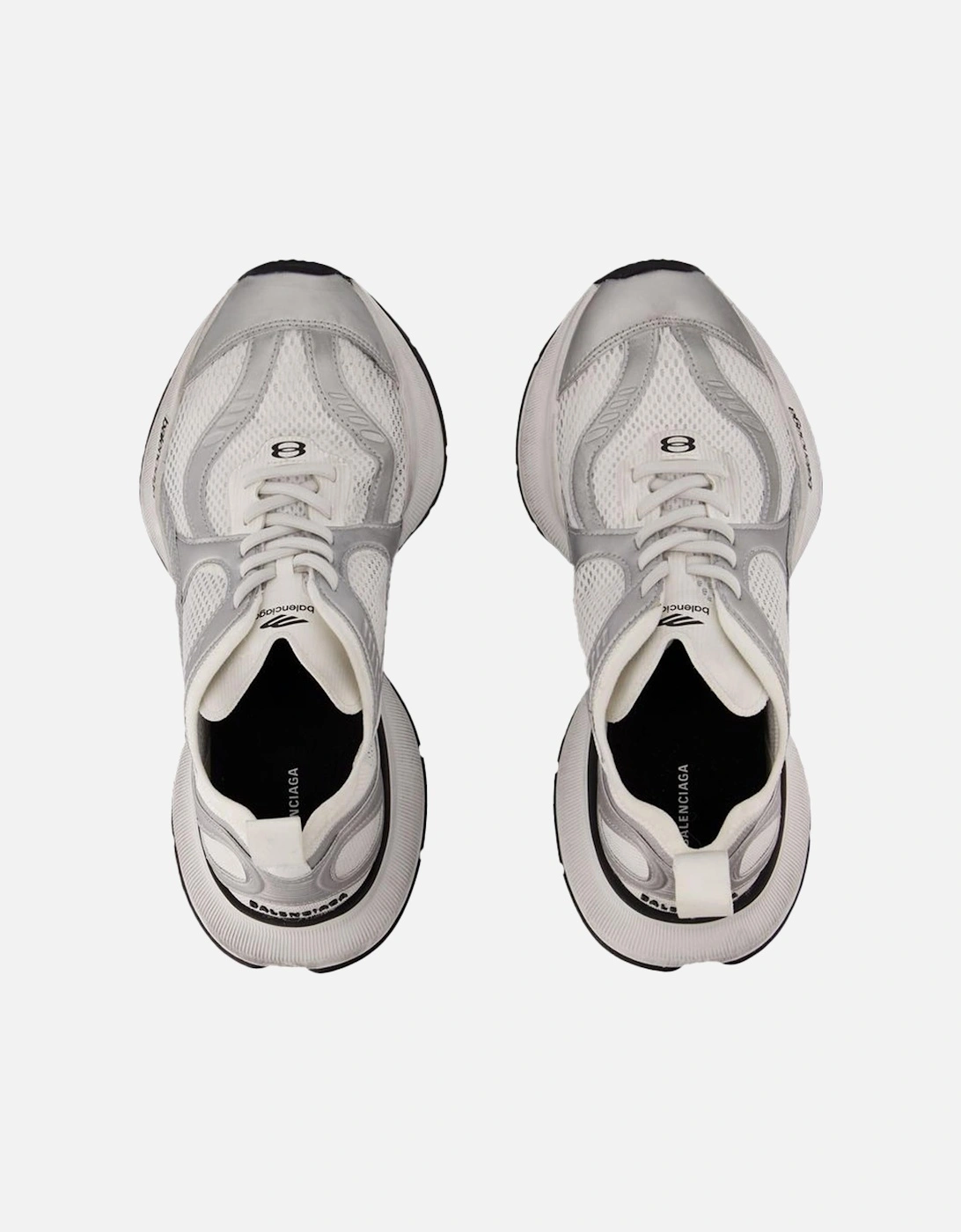 White/Silver Synthetic Circuit Sneakers