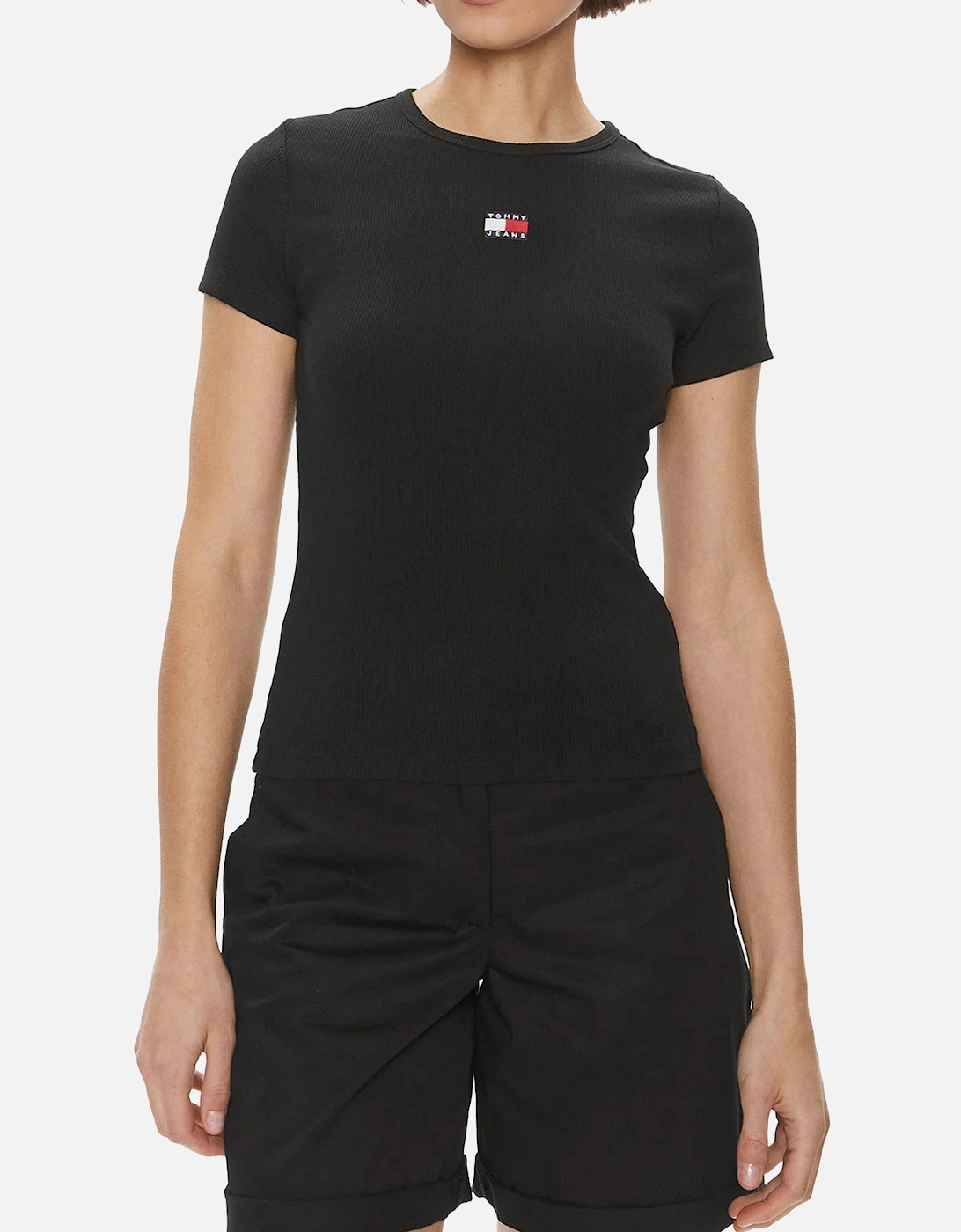 Women's Ribbed T-Shirt - Black, 4 of 3