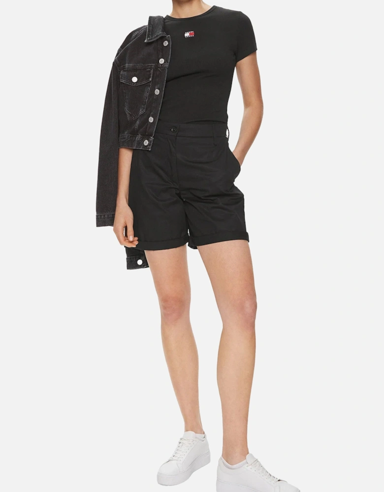 Women's Ribbed T-Shirt - Black