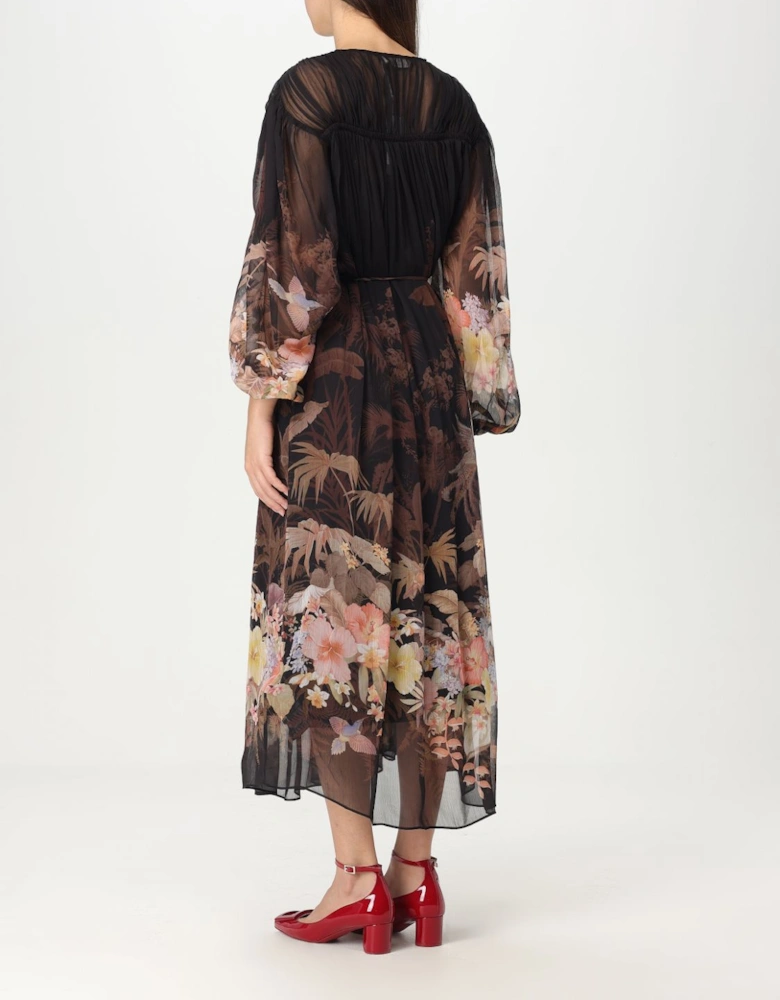 Elegant Midi Dress with Lace Details