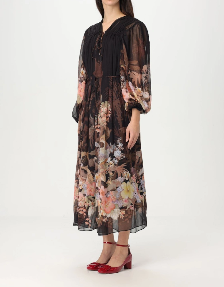 Elegant Midi Dress with Lace Details