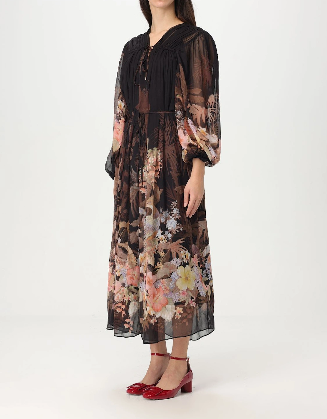 Elegant Midi Dress with Lace Details