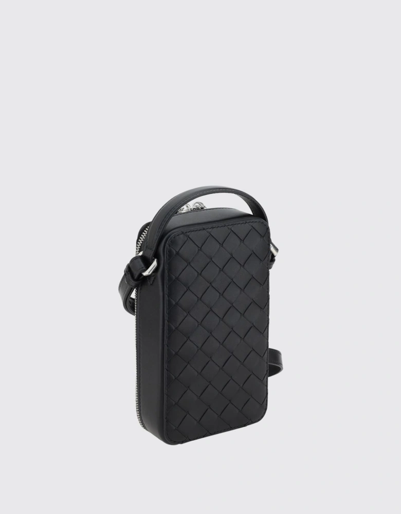 Intrecciato Phone Holder Leather Case