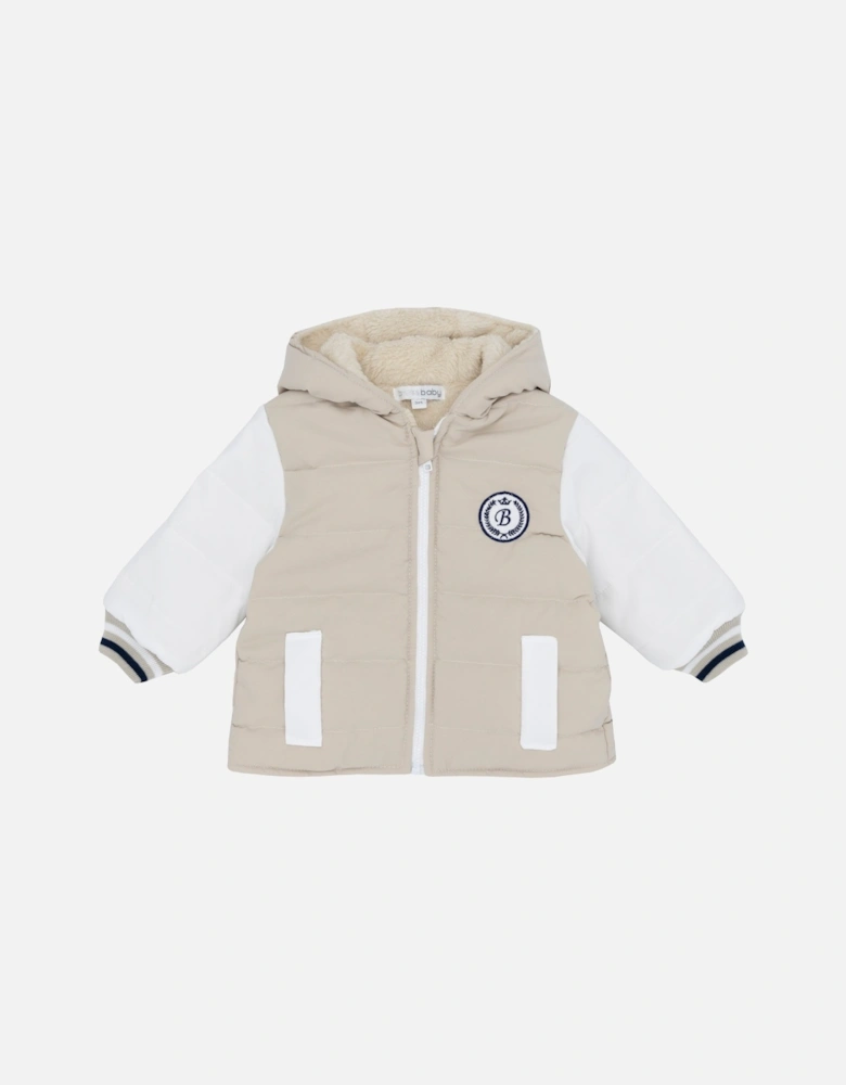 Boys Beige Puffer Coat