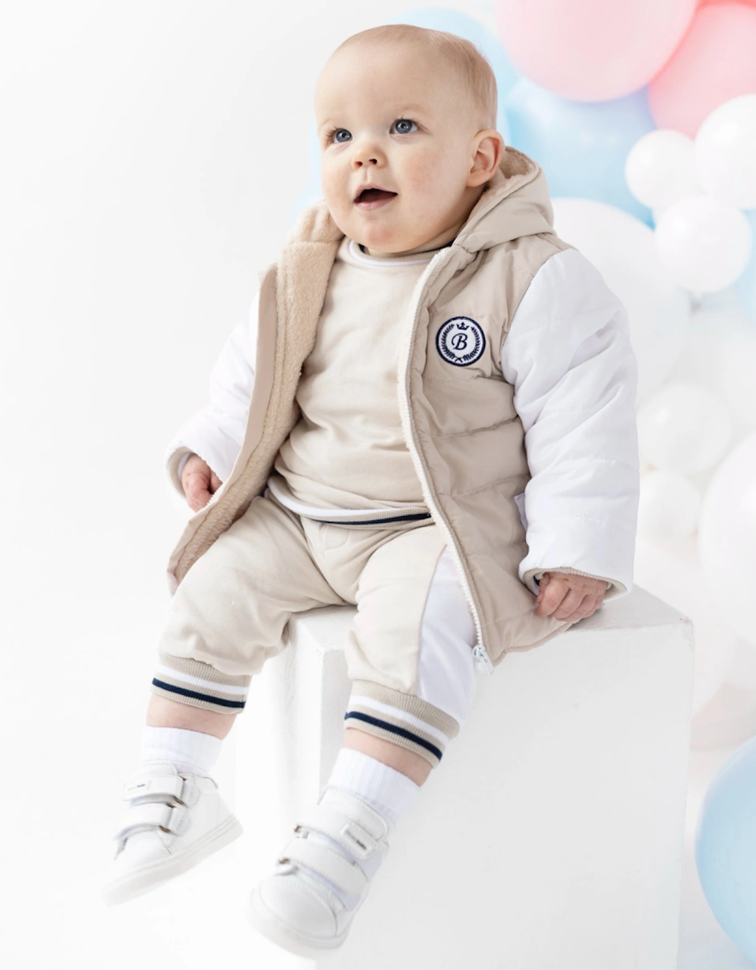 Boys Beige Puffer Coat