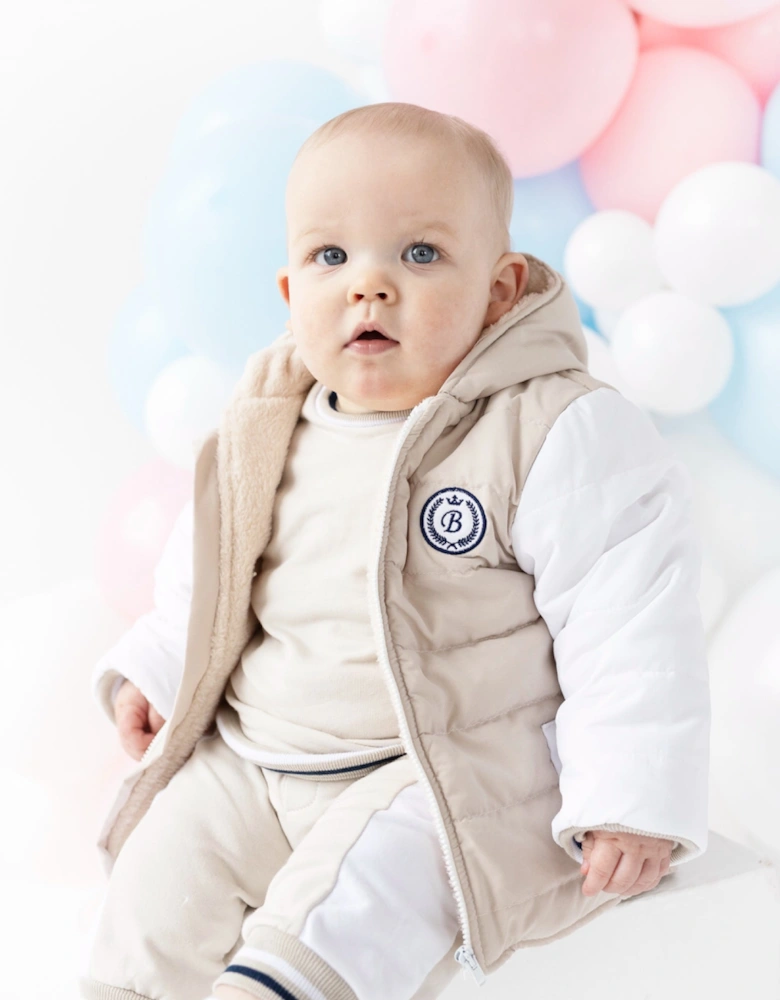 Boys Beige Puffer Coat