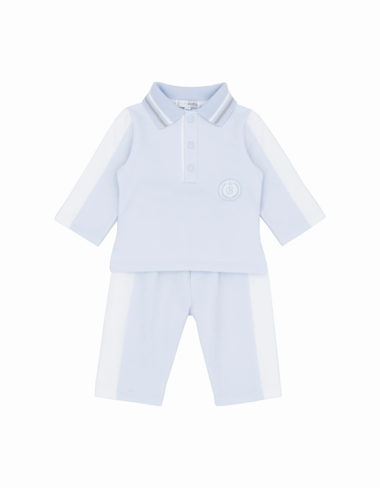 Boys Pale Blue Polo Tracksuit