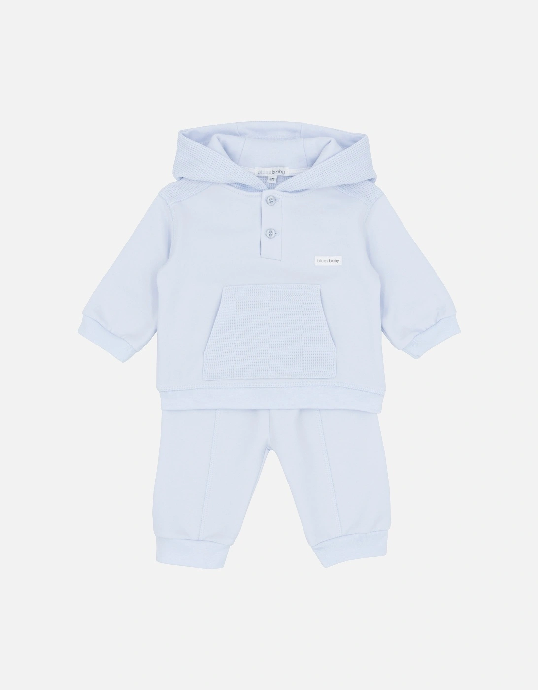 Boys Pale Blue Hooded Tracksuit, 4 of 3