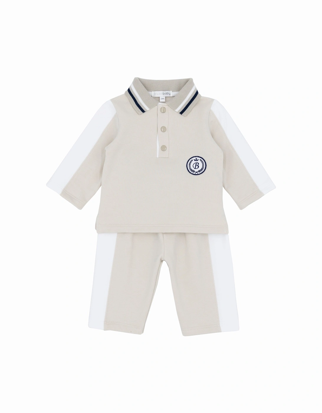 Boys Beige Polo Tracksuit, 2 of 1
