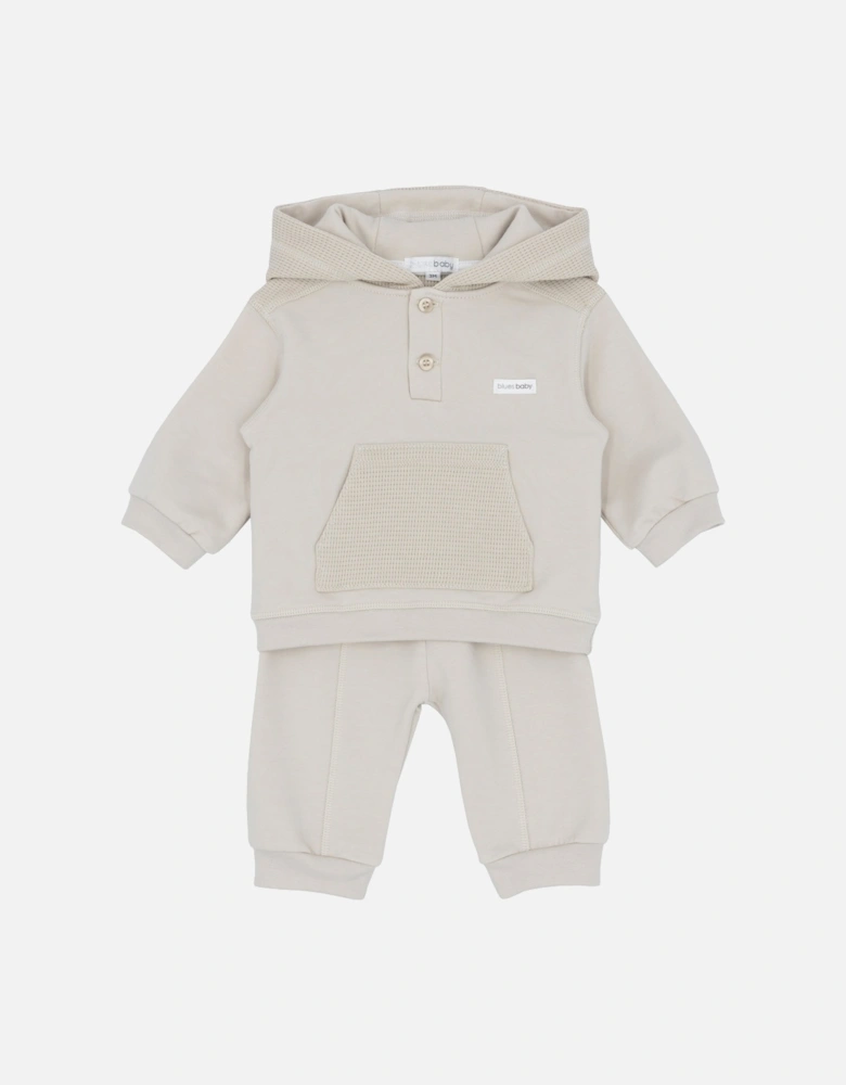 Boys Beige Hooded Tracksuit